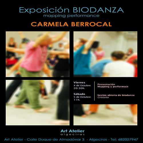 Exposición Biodanza de Carmela Berrocal en la Galería de Arte Art Atelier de Algeciras